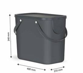 Коробка для сортировки мусора Rotho ALBULA 25 Л, черная цена и информация | Мусорные баки | kaup24.ee