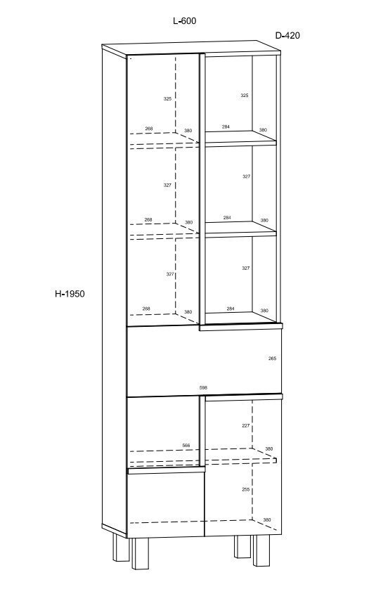 Riiul Meblocross Lars 07 3D1, valge/hele tamm цена и информация | Riiulid | kaup24.ee