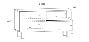 TV-laud Meblocross Lars 08 1D1S, valge/helepruun hind ja info | TV alused | kaup24.ee