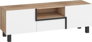 ТВ столик Meblocross Lars 09 2D1S, белый/светлого дуба цвета цена и информация | Тумбы под телевизор | kaup24.ee