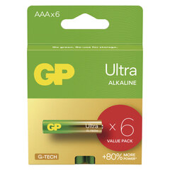 Patareid GP Ultra alkaline AAA / LR03 1.5V, 72 tk hind ja info | Patareid | kaup24.ee