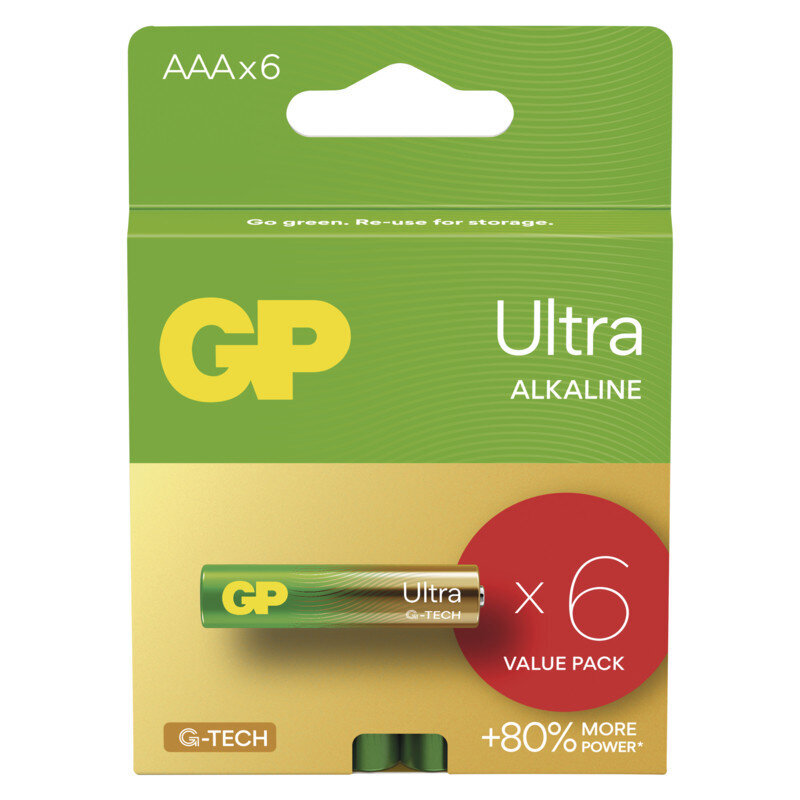 Patareid GP Ultra alkaline AAA / LR03 1.5V, 72 tk цена и информация | Patareid | kaup24.ee