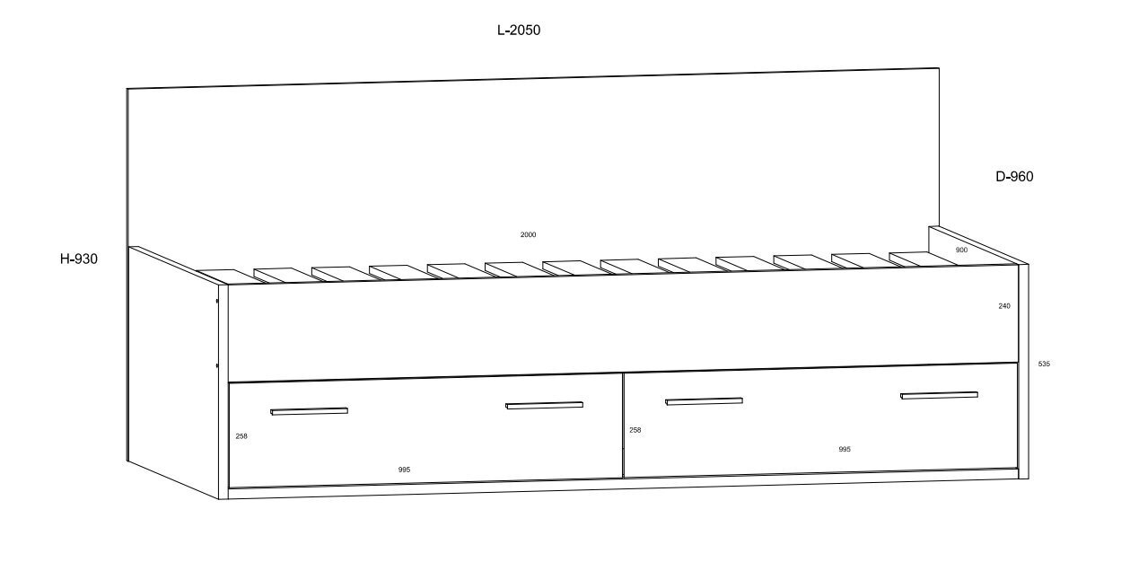 Voodi Meblocross Hey 10, 90x200 cm, valge/kollane hind ja info | Lastevoodid | kaup24.ee