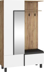 Шкаф Meblocross Lars 06 3D, белый/светло-коричневый цена и информация | Комплекты в прихожую | kaup24.ee