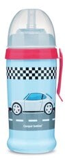 Sportlik mittelekkiv pudel koos kõrrega Canpol Babies Racing Cars, 56/516, tumesinine hind ja info | Lutipudelid ja aksessuaarid | kaup24.ee