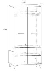 Riidekapp Meblocross Hey 20, valge/tumehall hind ja info | Lastetoa kapid | kaup24.ee