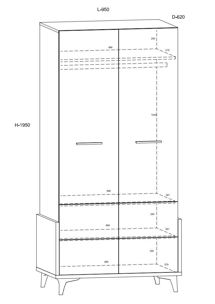 Riidekapp Meblocross Hey 20, valge/tumehall hind ja info | Lastetoa kapid | kaup24.ee