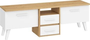 ТВ столик Meblocross Nordis 2D2S, дуб/белый цвет цена и информация | Тумбы под телевизор | kaup24.ee