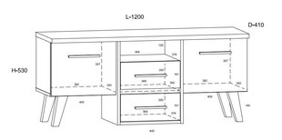 TV laud Meblocross Nordis 3D, tamm/valge hind ja info | TV alused | kaup24.ee