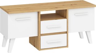 ТВ столик Meblocross Nordis 3D, дуб/белый цвет цена и информация | Тумбы под телевизор | kaup24.ee