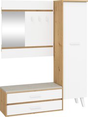 Комплект мебели для прихожей Meblocross Nordis, дуб/белый цвет цена и информация | Комплекты в прихожую | kaup24.ee