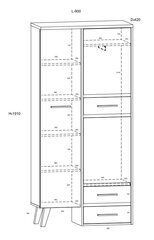 Шкаф Meblocross Nordis 2D2S, дуб/белый цвет цена и информация | Шкафы | kaup24.ee