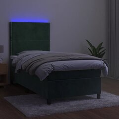 kontinentaalvoodi madrats, LED, tumeroheline, 100x200 cm, samet цена и информация | Кровати | kaup24.ee