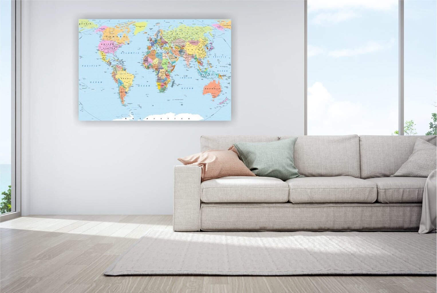 Korgimaali maailmakaart, 100x70 cm. hind ja info | Seinapildid | kaup24.ee