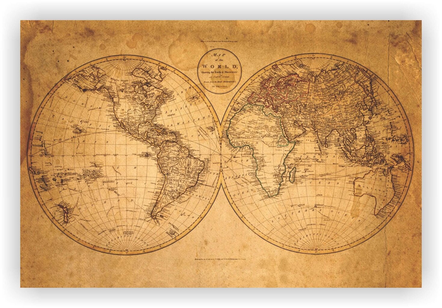 Korgist pilt - Antiikne maakaart [Korgist kaart], 70x50 cm. hind ja info | Seinapildid | kaup24.ee