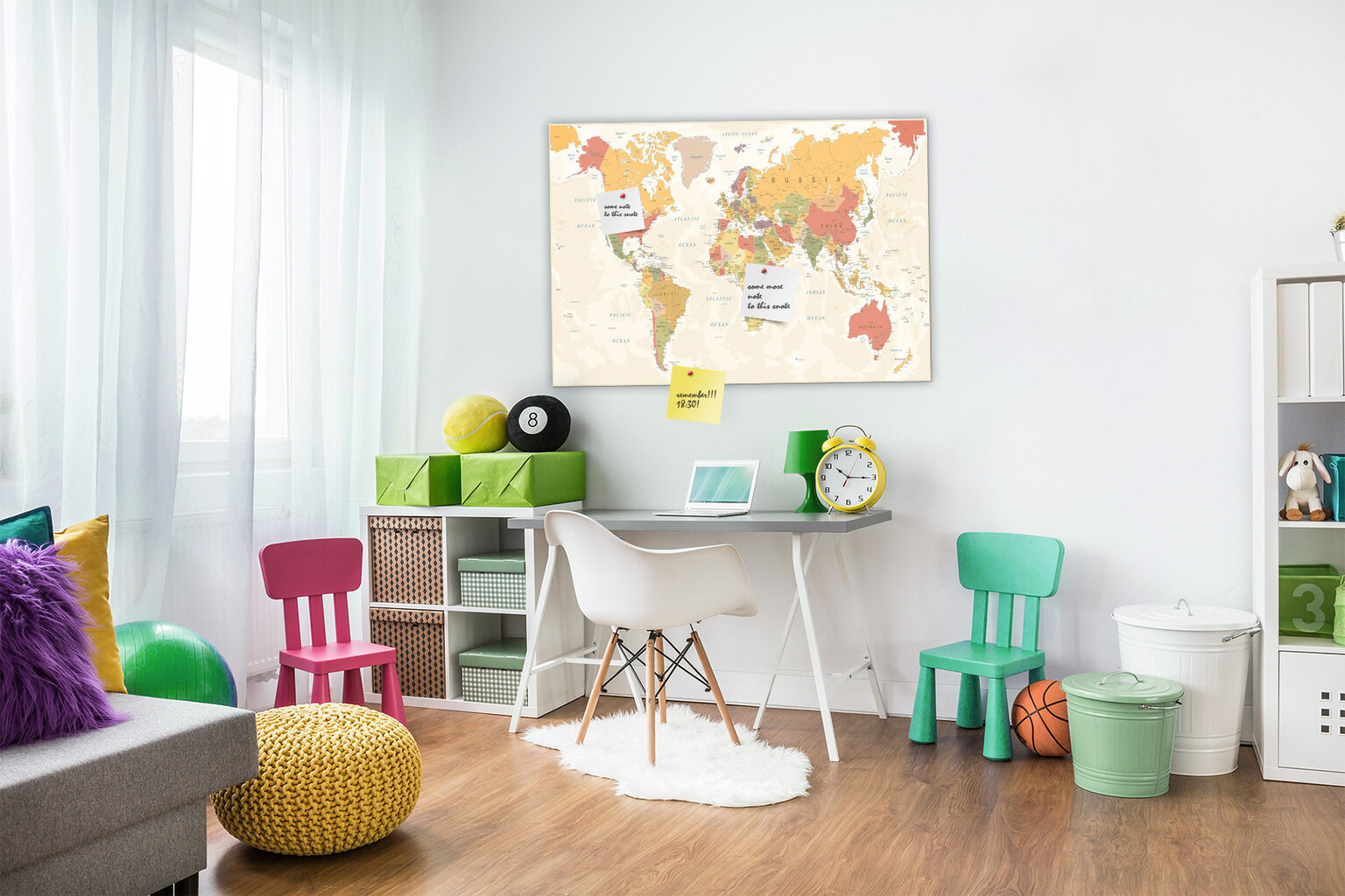 Korgist pilt - Pehmete värvidega maakaart [Korgist kaart], 70x50 cm. hind ja info | Seinapildid | kaup24.ee