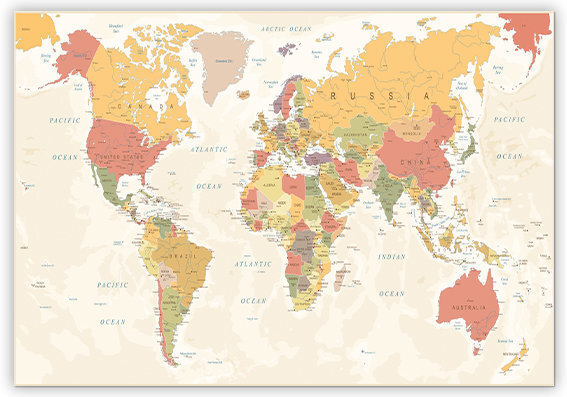 Korgist pilt - Pehmete värvidega maakaart [Korgist kaart], 70x50 cm. цена и информация | Seinapildid | kaup24.ee