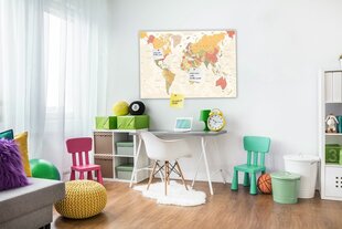 Korgist pilt - Pehmete värvidega maakaart [Korgist kaart], 90x60 cm. hind ja info | Seinapildid | kaup24.ee