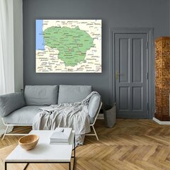 Korgist pilt - Leedu kaart [Korgist kaart], 70x50 cm. hind ja info | Seinapildid | kaup24.ee