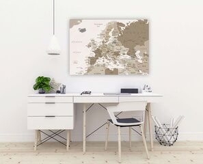 Korgimaali maailmakaart, 100x50 cm. hind ja info | Seinapildid | kaup24.ee