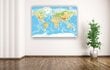 Korgist pilt - Geograafiline maailmakaart nööpnõeltega [Korgist maakaart], 100x50 cm. цена и информация | Seinapildid | kaup24.ee