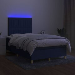 kontinentaalvoodi madratsiga ja LED, sinine, 120x200 cm, kangas цена и информация | Кровати | kaup24.ee
