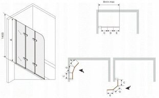 Vannisein Mexen Felix III 120 cm, grey цена и информация | Принадлежности для ванн | kaup24.ee