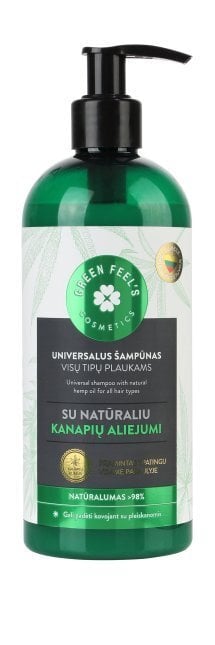 Universaalne šampoon kanepiõliga GREEN FEEL'S 400 ml цена и информация | Šampoonid | kaup24.ee