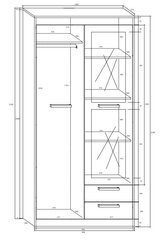 Riidekapp Meblocross Maximus 2D2S, tume tamm/valge цена и информация | Шкафы | kaup24.ee