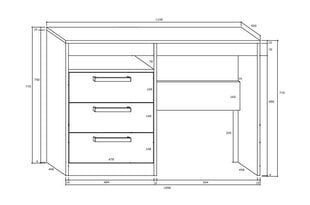 Kirjutuslaud Meblocross Maximus 3S, tamm/valge hind ja info | Arvutilauad, kirjutuslauad | kaup24.ee