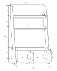 TV-laud Meblocross Rack, tume tamm/valge hind ja info | TV alused | kaup24.ee