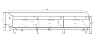 TV-laud Meblocross Sven 3D, tume tamm/valge värv цена и информация | Тумбы под телевизор | kaup24.ee