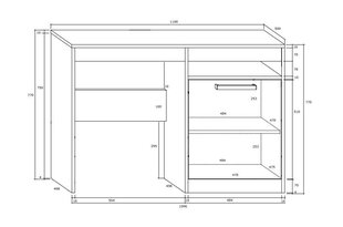 Kirjutuslaud Meblocross Maximus 1D, tamm/valge hind ja info | Arvutilauad, kirjutuslauad | kaup24.ee