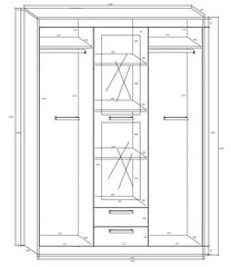 Шкаф Meblocross Maximus 3D2S, темно-дубового/белого цвета цена и информация | Шкафы | kaup24.ee