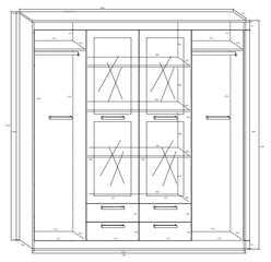 Riidekapp Meblocross Maximus 4D4S, tamm/valge hind ja info | Kapid | kaup24.ee