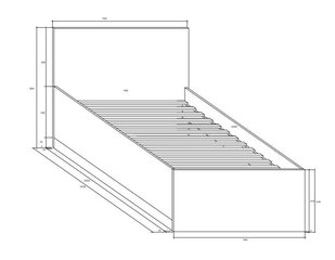 Voodi Meblocross Maximus 90, 90x200 cm, tamm/valge цена и информация | Кровати | kaup24.ee