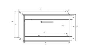 TV laud Meblocross Maximus 1D, tamm/valge hind ja info | TV alused | kaup24.ee