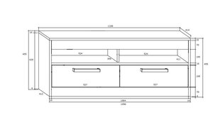 TV laud Meblocross Maximus 2S, tamm/valge hind ja info | TV alused | kaup24.ee