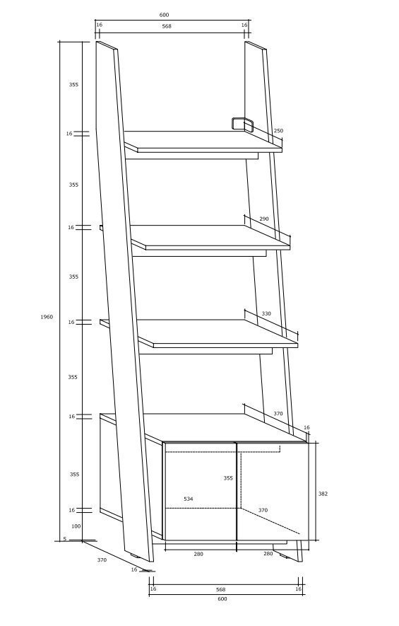 Riiul Meblocross Rack 60 1D, tume tamm/valge värv цена и информация | Riiulid | kaup24.ee