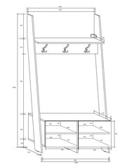 Esikukapp Meblocross Rack, tume tamm/valge hind ja info | Riidestanged ja nagid | kaup24.ee