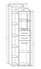 Vitriin Meblocross Rio L1D2S, tume tamm/valge hind ja info | Vitriinkapid | kaup24.ee