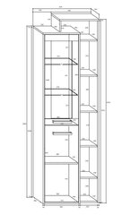 Vitriin Meblocross Rio P1D, tamme/valge цена и информация | Витрины, серванты | kaup24.ee