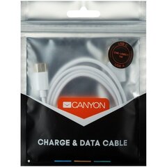 Canyon CNE-USBC1W, USB-C/USB-A, 1 м цена и информация | Кабели и провода | kaup24.ee