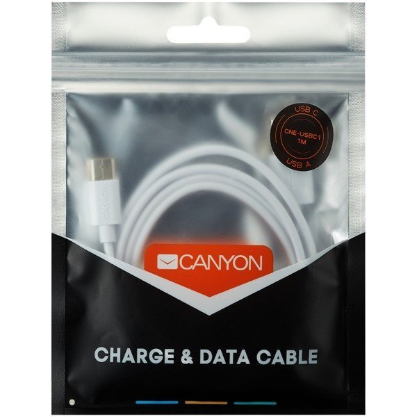 Canyon CNE-USBC1W, USB-C/USB-A, 1 m цена и информация | Kaablid ja juhtmed | kaup24.ee