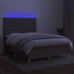 kontinentaalvoodi madratsiga ja LED, pruunikas, 140x190 cm, kangas цена и информация | Кровати | kaup24.ee