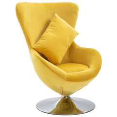 pöörlev munakujuline tool padjaga, kollane, samet цена и информация | Кресла в гостиную | kaup24.ee
