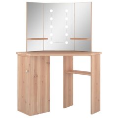 nurga tualettlaud LED-tulega, tamm, 111 x 54 x 141,5 cm цена и информация | Туалетные столики | kaup24.ee