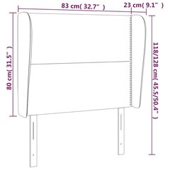 voodipeats servadega, hall, 83x23x118/88 cm, kunstnahk hind ja info | Voodid | kaup24.ee