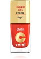 Geeljas küünelakk Delia Cosmetics Coral Hybrid Step1 11 ml, 14 Orange Red