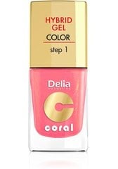 Geeljas küünelakk Delia Cosmetics Coral Hybrid Step1 11 ml, 16 Warm Medium White hind ja info | Küünelakid, küünetugevdajad | kaup24.ee